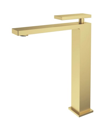 Смеситель для раковины Vincea Dice VBF-2DS2BG без донного клапана, золотой матовый