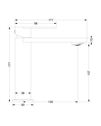 Смеситель для раковины Vincea Vogue VBF-2VS1MB без донного клапана, черный матовый
