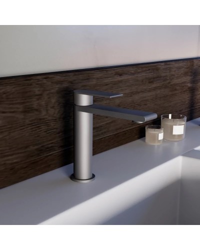 Смеситель для раковины Vincea Vogue VBF-2VS1GM без донного клапана, вороненая сталь