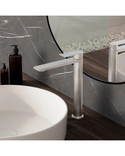 Смеситель для раковины Vincea Vogue VBF-2VS2BN без донного клапана, сатин