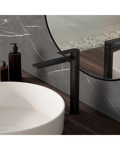 Смеситель для раковины Vincea Vogue VBF-2VS2MB без донного клапана, черный матовый