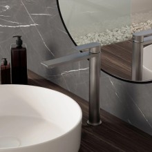 Смеситель для раковины Vincea Vogue VBF-2VS2GM без донного клапана, вороненая сталь