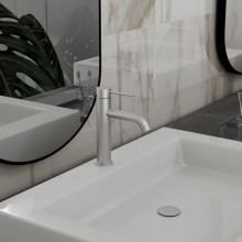 Смеситель для раковины Vincea City VBF-2C1BN без донного клапана, сатин