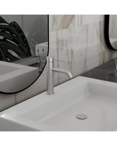 Смеситель для раковины Vincea City VBF-2C1BN без донного клапана, сатин