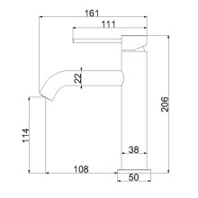 Смеситель для раковины Vincea City VBF-2C1MB без донного клапана, черный матовый