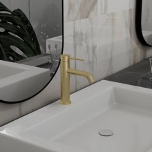 Смеситель для раковины Vincea City VBF-2C1BG без донного клапана, золотой матовый