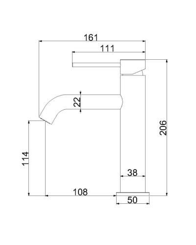 Смеситель для раковины Vincea City VBF-2C1BG без донного клапана, золотой матовый