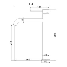 Смеситель для раковины Vincea City VBF-2C2BN без донного клапана, сатин