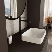 Смеситель для раковины Vincea City VBF-2C2MB без донного клапана, черный матовый