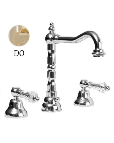 Смеситель для раковины золото 24 карат, ручки Swarovski Cezares Diamond DIAMOND-BLS2-03/24-Sw