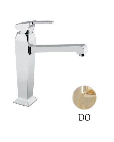 Смеситель на раковину однорычажный, высокий, с донным клапаном золото 24 карата Cezares Legend LEGEND-LSM2-A-03/24