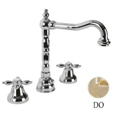 Смеситель для раковины с донным клапаном золото 24 карат, ручки золото 24 карат Cezares Nostalgia NOSTALGIA-BLS2-03/24