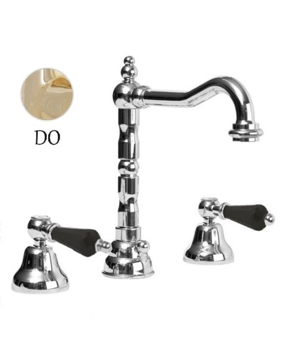 Смеситель для раковины золото 24 карат, ручки Swarovski Nero Cezares Diamond DIAMOND-BLS2-03/24-Sw-N