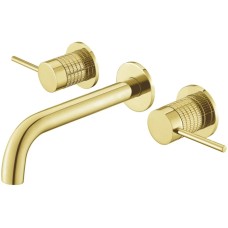 Смеситель для раковины Vincea Groove VBFW-4G1BG4 встраиваемый, без донного клапана, золотой матовый