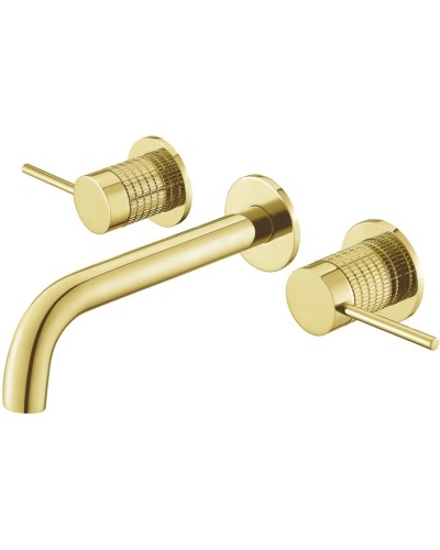 Смеситель для раковины Vincea Groove VBFW-4G1BG4 встраиваемый, без донного клапана, золотой матовый