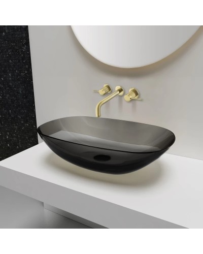 Смеситель для раковины Vincea Groove VBFW-4G1BG4 встраиваемый, без донного клапана, золотой матовый