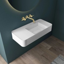 Смеситель для раковины Vincea Groove VBFW-4G1BG4 встраиваемый, без донного клапана, золотой матовый