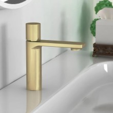 Смеситель для раковины Vincea Vogue VBF-4V3BG без донного клапана, золотой матовый