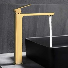 Смеситель для раковины Vincea Next VBF-1N2BG без донного клапана, золотой матовый