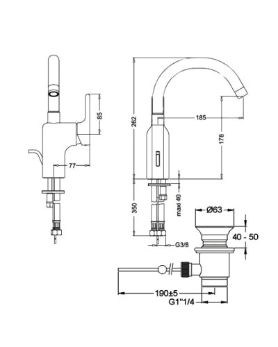 Смеситель для раковины с донным клапаном Jacob Delafon Singulier E10862-CP