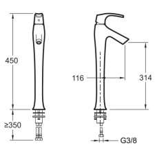 Смеситель для раковины-чаши Jacob Delafon Symbol E19909-4-CP