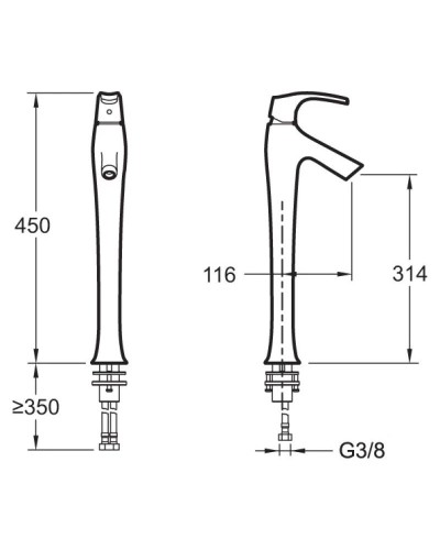 Смеситель для раковины-чаши Jacob Delafon Symbol E19909-4-CP