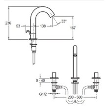 Смеситель для раковины на 3 отверстия Jacob Delafon Talan E10086RU-CP