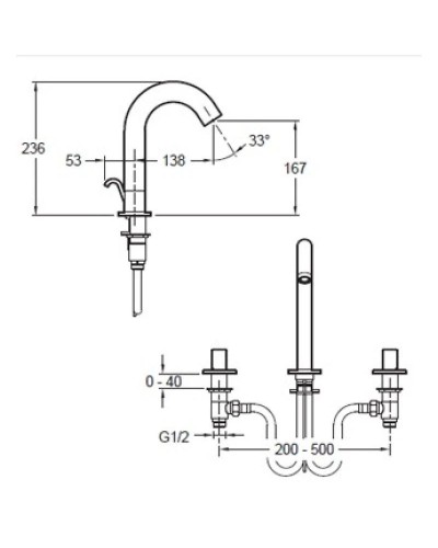 Смеситель для раковины на 3 отверстия Jacob Delafon Talan E10086RU-CP