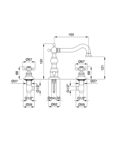 Смеситель для раковины Migliore Arcadia 18397 Золото
