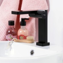 Смеситель для раковины WasserKRAFT Elbе 7410 Черный матовый Хром