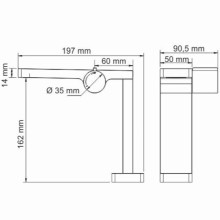 Смеситель для раковины WasserKRAFT Elbе 7410 Черный матовый Хром