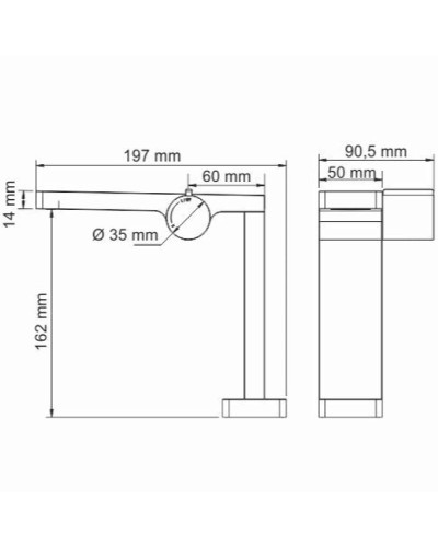Смеситель для раковины WasserKRAFT Elbе 7410 Черный матовый Хром