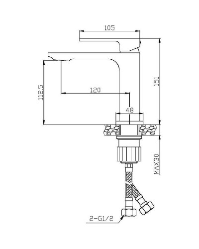Смеситель для раковины Orange Lutz M04-021cr Хром