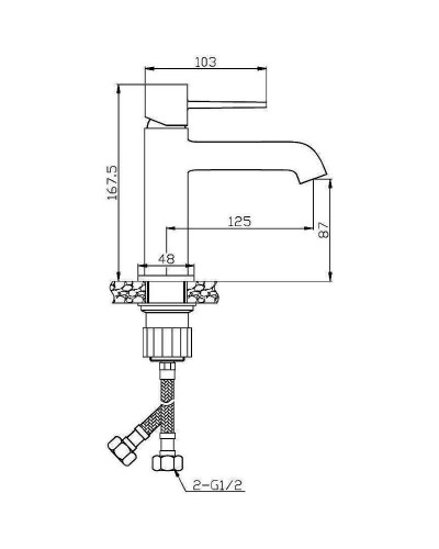 Смеситель для раковины Orange Karl M05-021cr Хром
