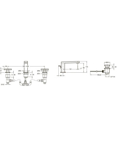 Смеситель для раковины с донным клапаном Jacob Delafon Composed E73060-3-CP