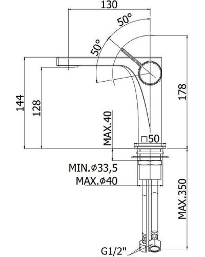 Смеситель для раковины Paffoni Rock RO071ST Сталь
