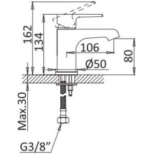 Смеситель для раковины Cezares Nautic NAUTIC-LS1-NOP Черный матовый