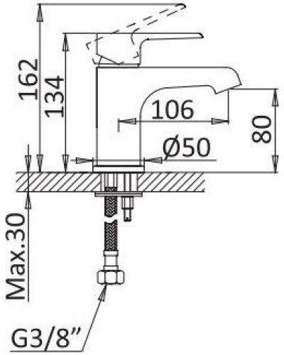 Смеситель для раковины Cezares Nautic NAUTIC-LS1-NOP Черный матовый