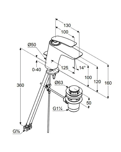 Смеситель для раковины Kludi Balance 520230575 Хром