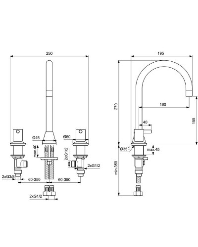 Смеситель для раковины Ideal Standard Ceraline BC196AA Хром