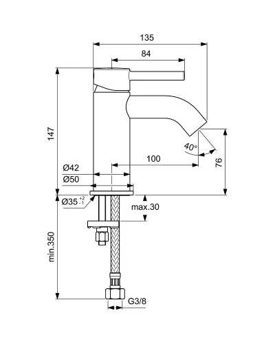 Смеситель для раковины Ideal Standard Ceraline BC268AA Хром