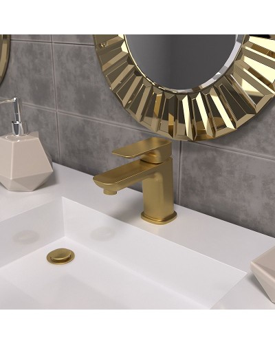 Смеситель для раковины Paini Nove 09PJ211 Матовое золото