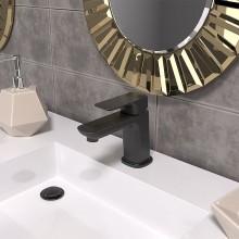 Смеситель для раковины Paini Nove 09PZ211MESR Черный матовый