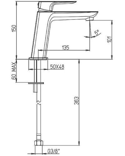 Смеситель для раковины Paini Nove 09CR205ME Хром