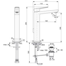 Смеситель для раковины с донным клапаном Ideal Standard Tonic II A6328AA