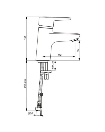 Смеситель для раковины без донного клапана Ideal Standard Connect Blue B9917AA