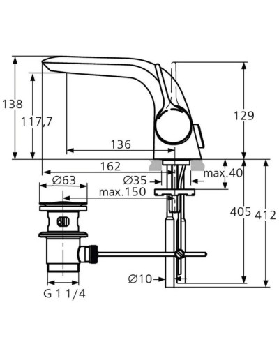 Смеситель для раковины с донным клапаном Ideal Standard Melange A4258AA