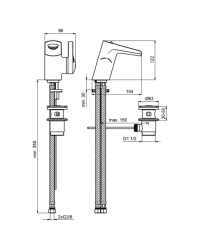 Смеситель для раковины с донным клапаном Ideal Standard Melange B8630AA