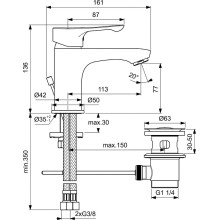 Смеситель для раковины Ideal Standard Dot 2.0 BC320AA Хром