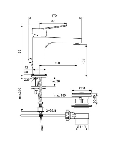 Смеситель для раковины Ideal Standard Entella BC232AA Хром